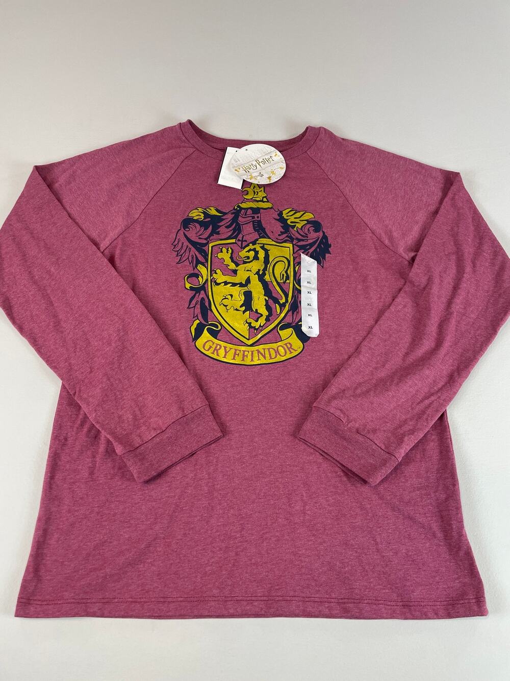 Harry Potter Gryffindor Crest Long Sleeve Graphic T Shirt XL Brick Cotton NWT